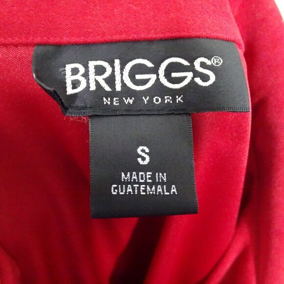 Vintage Y2K Briggs New York Red Button Up Shirt Jacket Women Size S Work Casual - Picture 3 of 10